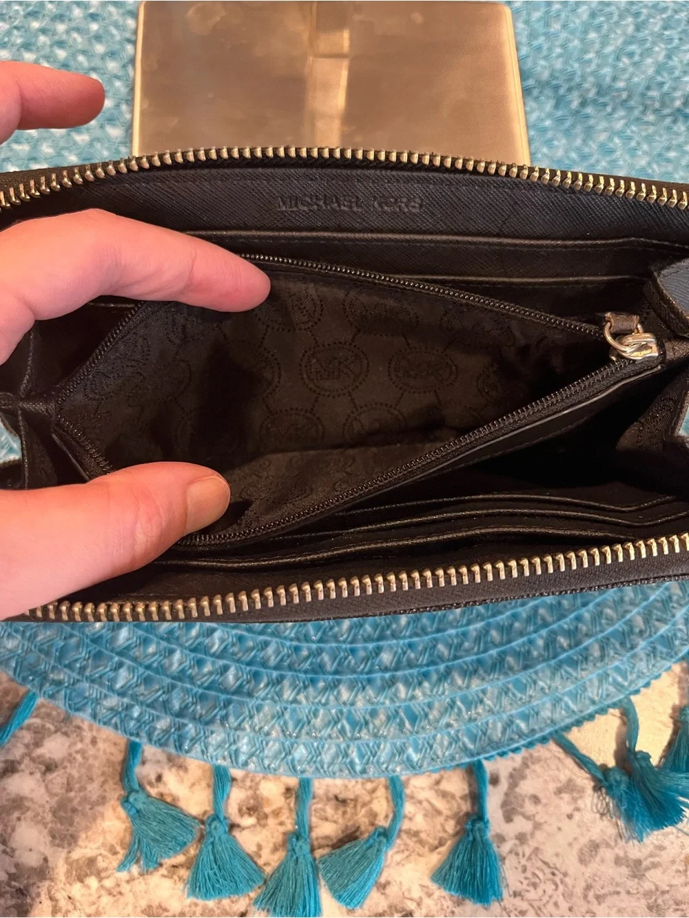 Michael Kors Studded Zip Around Long Wallet